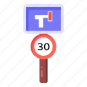 traffic sign, road sign, traffic board, road post, speed limit 