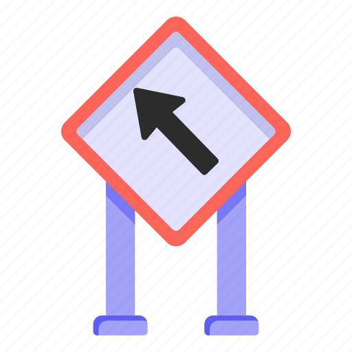 Traffic sign, road sign, traffic board, road post, top left direction icon - Download on Iconfinder
