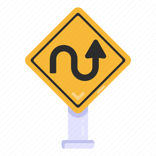 Traffic sign, road sign, traffic board, road post, curvy road board icon - Download on Iconfinder