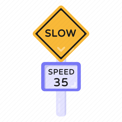 Traffic sign, road sign, traffic board, road post, slow sign board icon - Download on Iconfinder