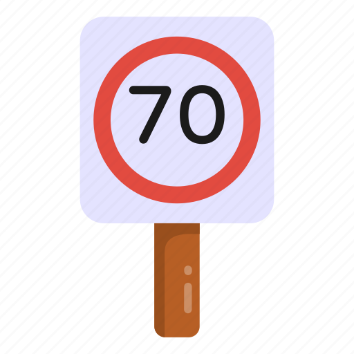 Traffic sign, road post, speed board, speed limit, 70 speed icon - Download on Iconfinder