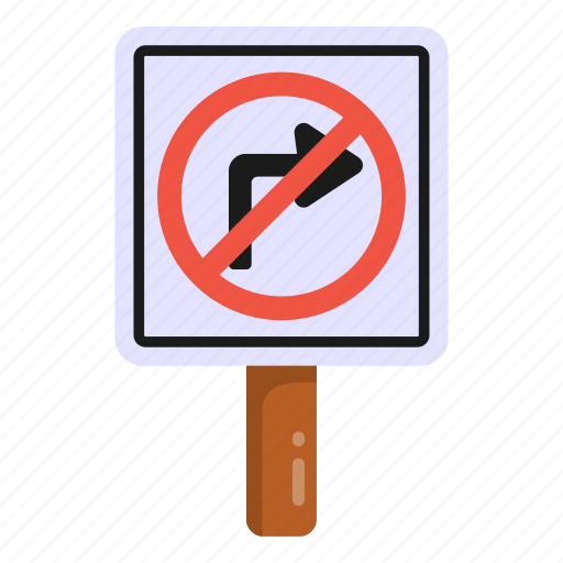 Traffic sign, road sign, traffic board, no turn, no right turn icon - Download on Iconfinder