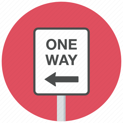 Left, one way, traffic sign icon - Download on Iconfinder