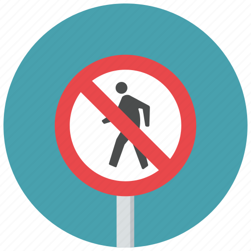 No pedestrian, pedestrian, pedestrian prohibit, prohibit, traffic sign, warning sign icon - Download on Iconfinder