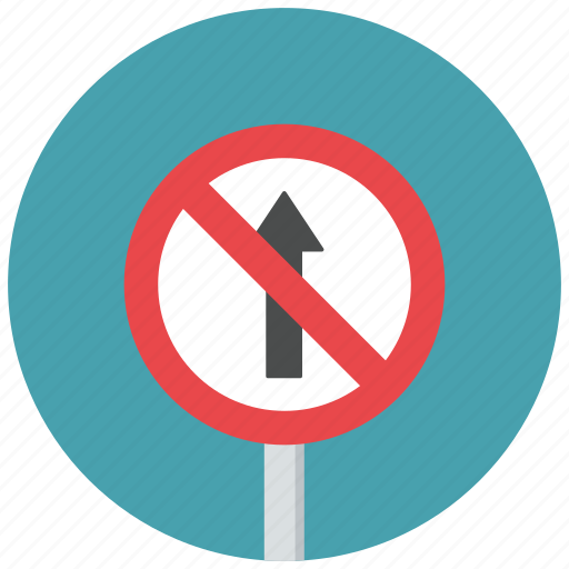 No straight, prohibit, straight, straight prohibit, traffic sign, warning sign icon - Download on Iconfinder