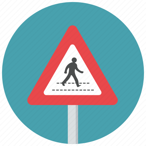 Pedestrian, pedestrian crossing, reduce speed, speed, traffic sign, warning, warning sign icon - Download on Iconfinder