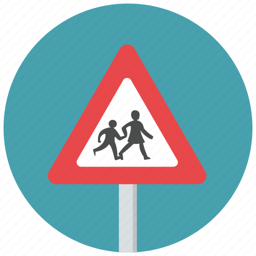 Children, pedestrian, reduce speed, school, traffic sign, warning, warning sign icon - Download on Iconfinder