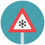 danger, ice, icy, slippery, traffic sign, warning, warning sign 