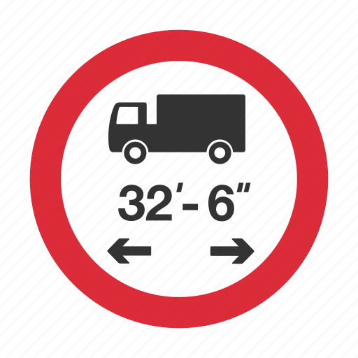 Length, length limit, traffic sign, truck length, vehicle length, warning sign icon - Download on Iconfinder