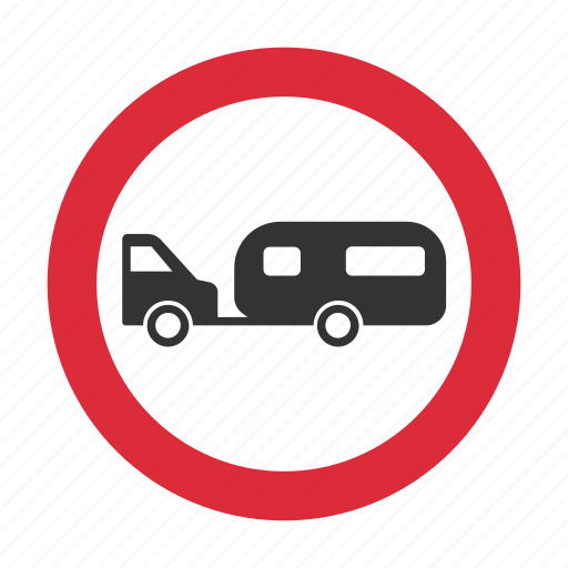 Caravan, tow, tow away, towed caravan, traffic sign, warning sign icon - Download on Iconfinder