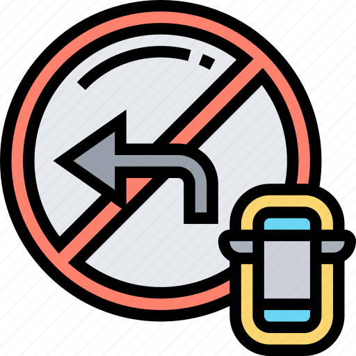 Forbidden, turn, left, warning, traffic icon - Download on Iconfinder