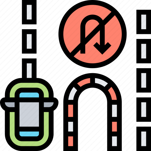 Prohibited, stop, uturn, regulation, road icon - Download on Iconfinder