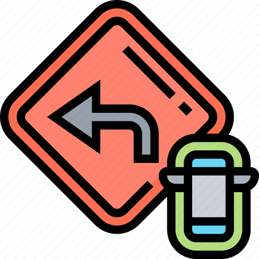 Turn, left, direction, traffic, highway icon - Download on Iconfinder