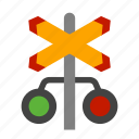 stop signal, road sign, tracks, signaling, railway, level crossing, street sign