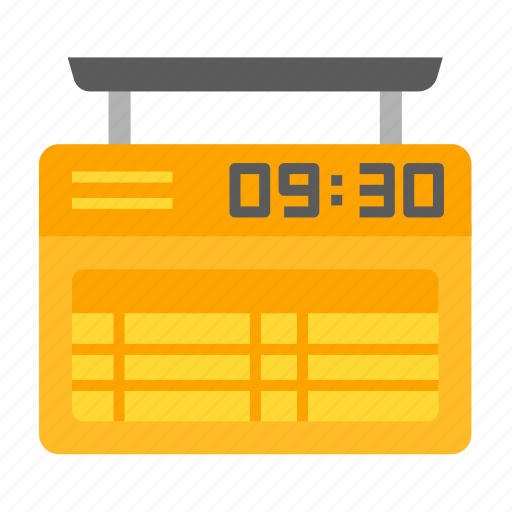 Schedule, timetable, display, time, train, station, transport icon - Download on Iconfinder