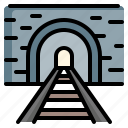 tunnel, railway, railroad, train, passage, track, transportation