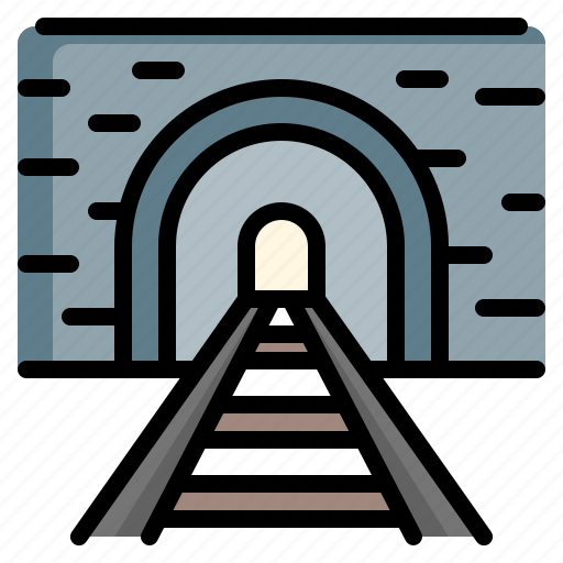 Tunnel, railway, railroad, train, passage, track, transportation icon - Download on Iconfinder