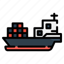 ship, cargo, transport, vehicle, transportation, boat