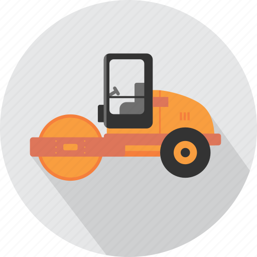 Asphalt, builder, compactor, industry, machine, transport, vehicle icon - Download on Iconfinder