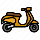 scooter, motorcycle, motorbike, deliver, bike
