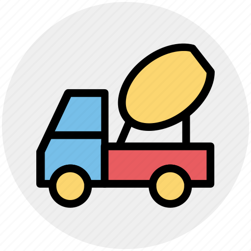 Cement truck, cement vehicle, concrete, concrete carrier, concrete truck, construction vehicle, vehicle icon - Download on Iconfinder