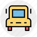 cargo, delivery, front, school bus, transport, truck