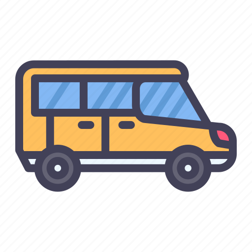 Transport, transportation, vehicle, van, passanger icon - Download on Iconfinder