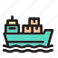 ship, boat, shipping, transport, transportation, sea 