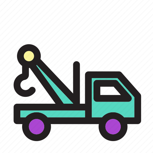Crane, truck, construction, transportation, transport, work icon - Download on Iconfinder