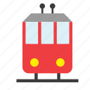 conveyance, transport, vehicle, railway, streetcar, tram, trolley