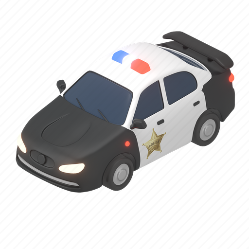 Transportation, police, car, vehicle, transport, road, street 3D illustration - Download on Iconfinder