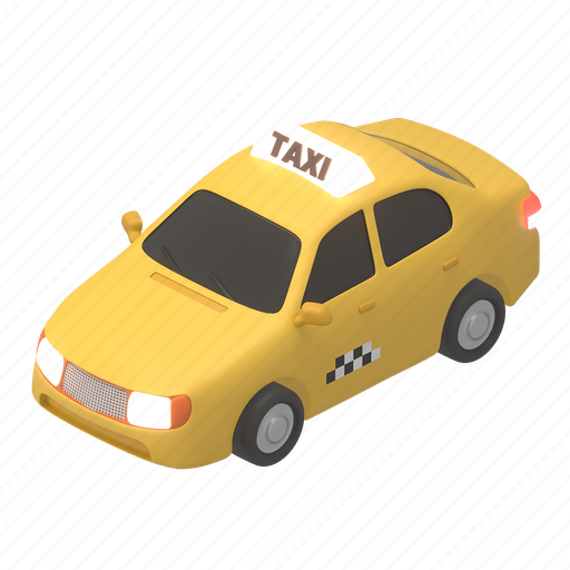 Transportation, taxi, public, transport, vehicle, car 3D illustration - Download on Iconfinder
