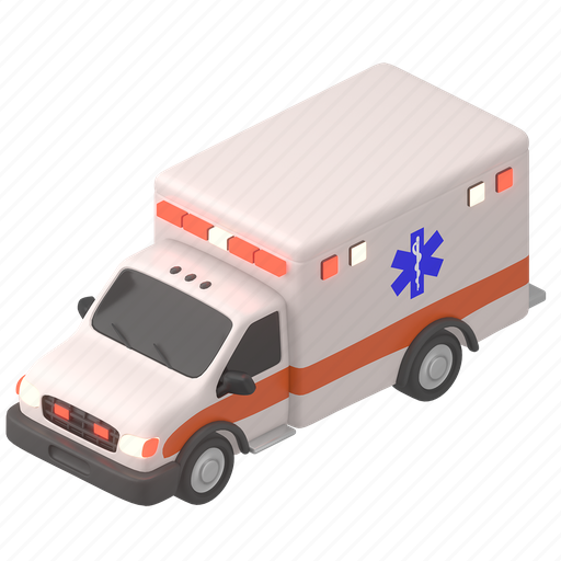 Transportation, medical, care, ambulance, emergency, service, car 3D illustration - Download on Iconfinder