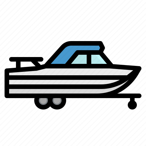 Boat, ship, trailer, transport, vehicle icon - Download on Iconfinder