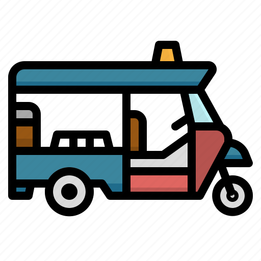 Rickshaw, three, tuk, tuktuk, wheel icon - Download on Iconfinder