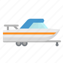 boat, ship, trailer, transport, vehicle