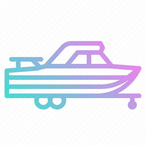 Boat, ship, trailer, transport, vehicle icon - Download on Iconfinder