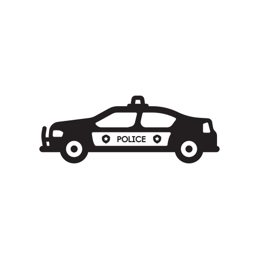 Car, police, policeman, policewoman, transport, with icon - Free download