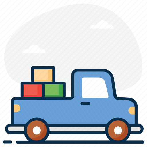 Delivery truck, delivery vehicle, goods delivery, logistics, pickup, pickup truck, truck icon - Download on Iconfinder