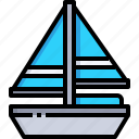 boat, sail, transportation, sailboat, ship, ferry