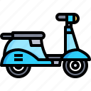 scooter, transportation, delivery, motorcycle, vespa