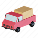 delivery, truck, car, shipping, logistics, box, package, vehicle, transportation 