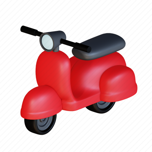 Scooter, motorcycle, motorbike, motor, transportation, bike, transport 3D illustration - Download on Iconfinder