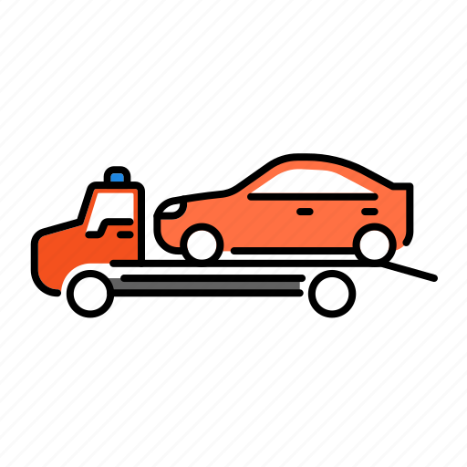 Truck, towing, car, delivery, dealer, transportation icon - Download on Iconfinder