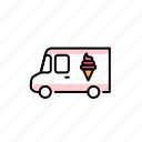 van, kids, joy, transportation, ice cream car