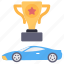 race car award, trophy, sports car, auto racing award, reward 