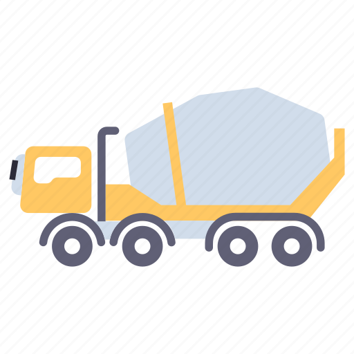 Concrete mixer, truck, automobile, automotive, vehicle icon - Download on Iconfinder