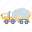 concrete mixer, truck, automobile, automotive, vehicle 