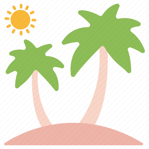 Island, beach trees, palm trees, coconut trees, nature icon - Download on Iconfinder
