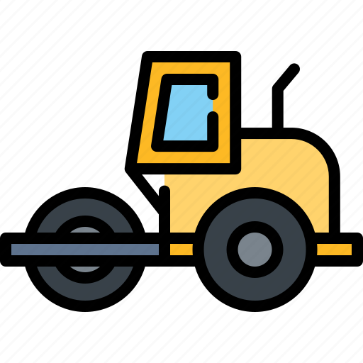 Roller, machine, industry, construction, machinery, work, vehicle icon - Download on Iconfinder